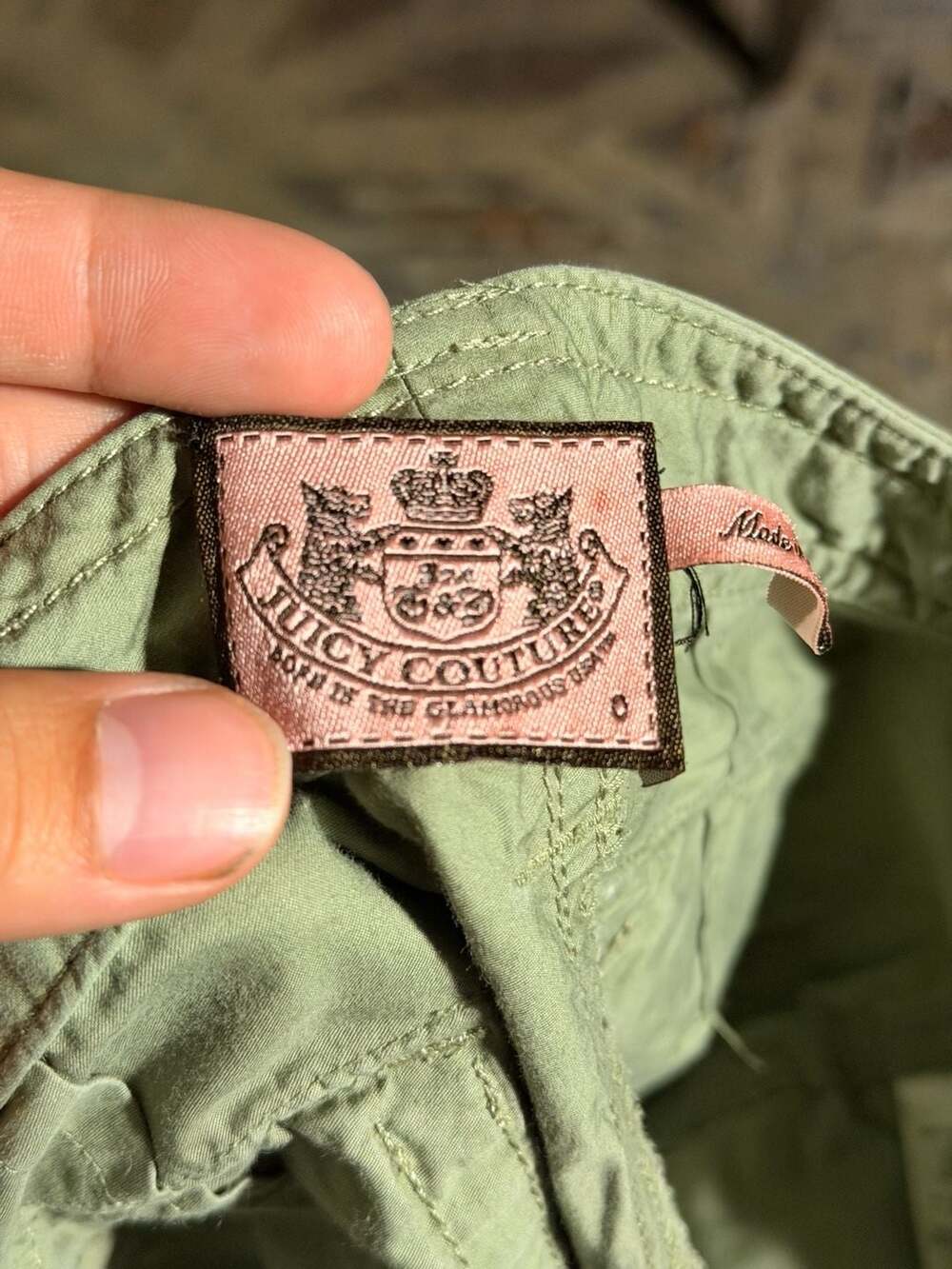 Juicy Couture Olive Green Cargo Capris Pants size 0